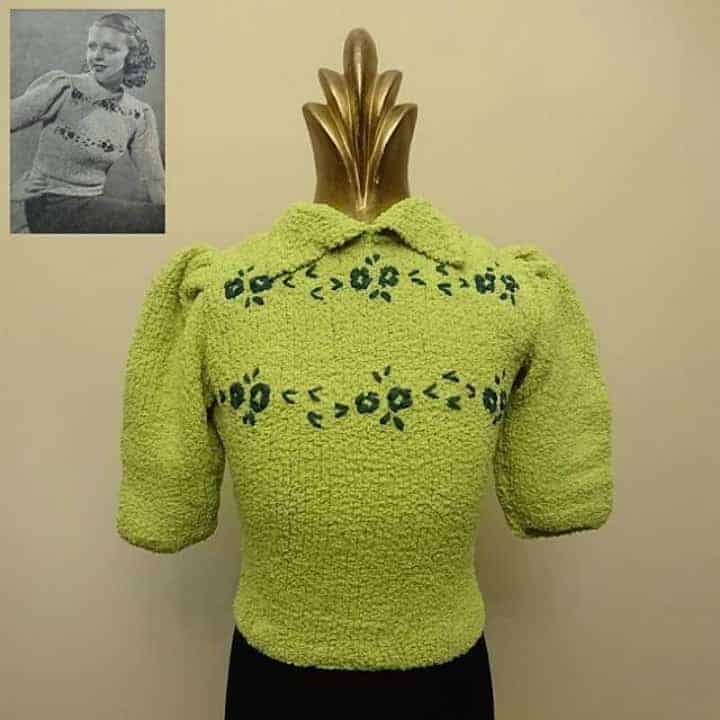  Instagram user @20_2_40_style Vintage Sweater in lime green