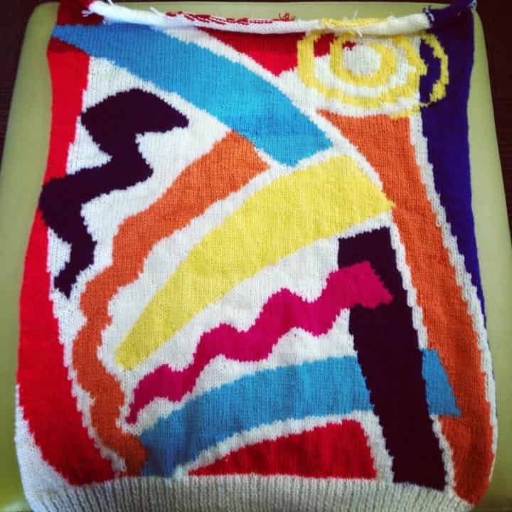 Instagram user @jessiegrowden 80s Sweater in patterns and multiple colors