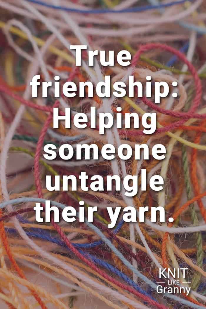 True Friendship Helping Someone Untangle Their Yarn