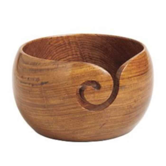 Nagina International Ciotola Porta Gomitoli In Legno Di Palissandro, Con Fori Intagliati, Accessorio Per Maglia E Uncinetto, Grande