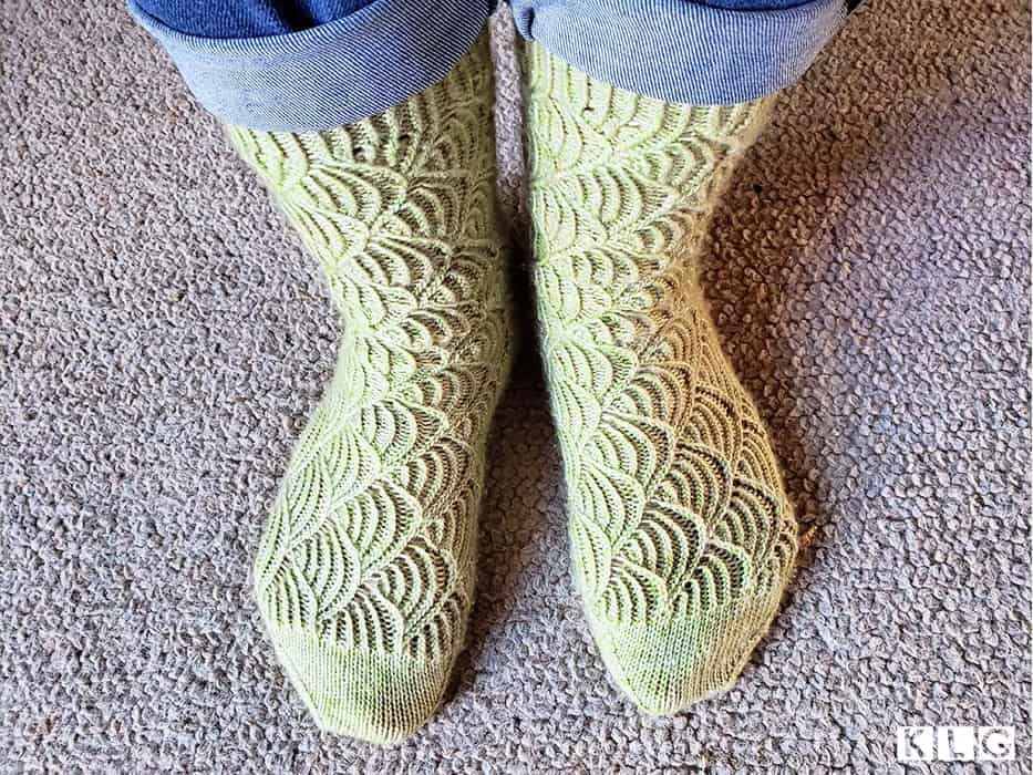 Pomatomus Socks knitted by Jodie