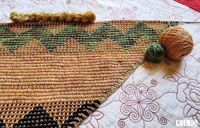 Mosaic Knitting - My mosaic knitted shawl