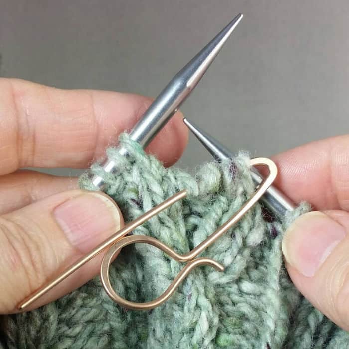 Bronze Cable Needle by Spindle Cat Studio 
