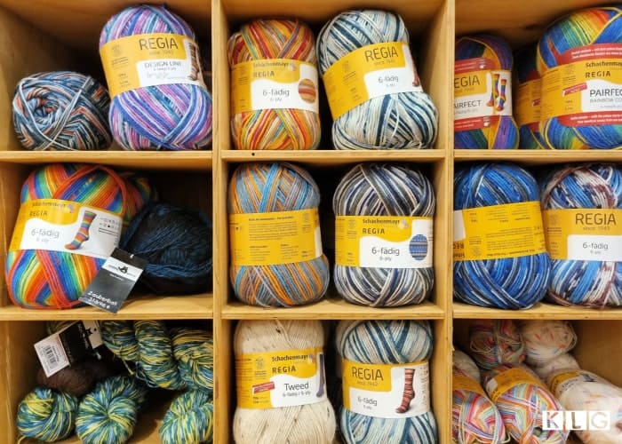 Regia Yarns On Shelf