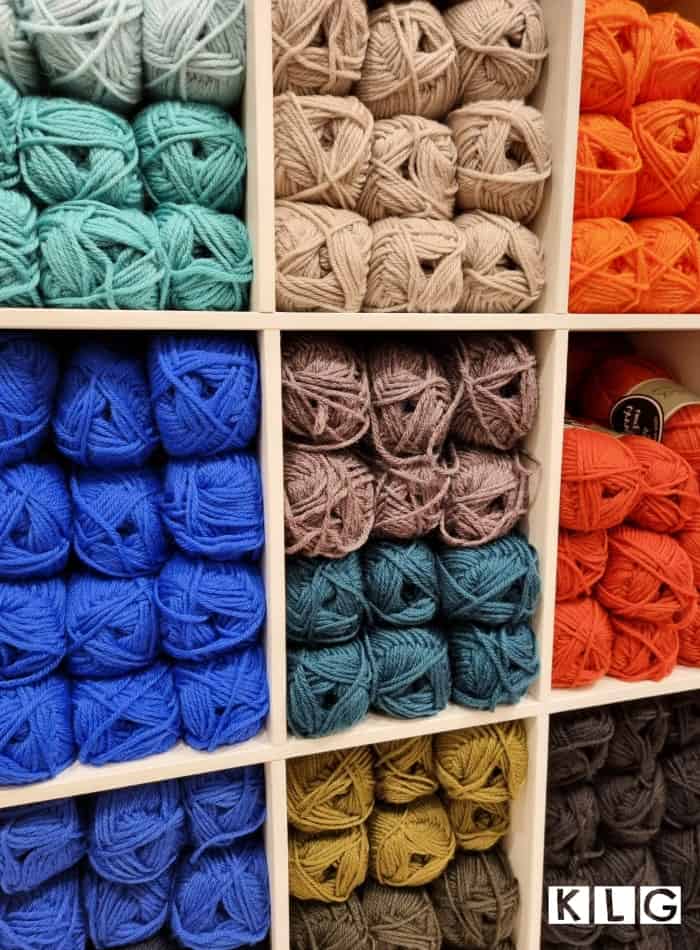 Yarn Skeins On Shelving