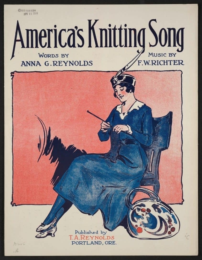 c. 1918 - America's Knitting Song Poster