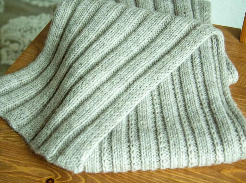 Classic Scarf design by Notalica Knit Designs in soft green yarn